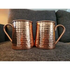 NEW SET OF 2 Threshold Hammered Copper Color  Mug 27oz Stainless Steel Mule Mug